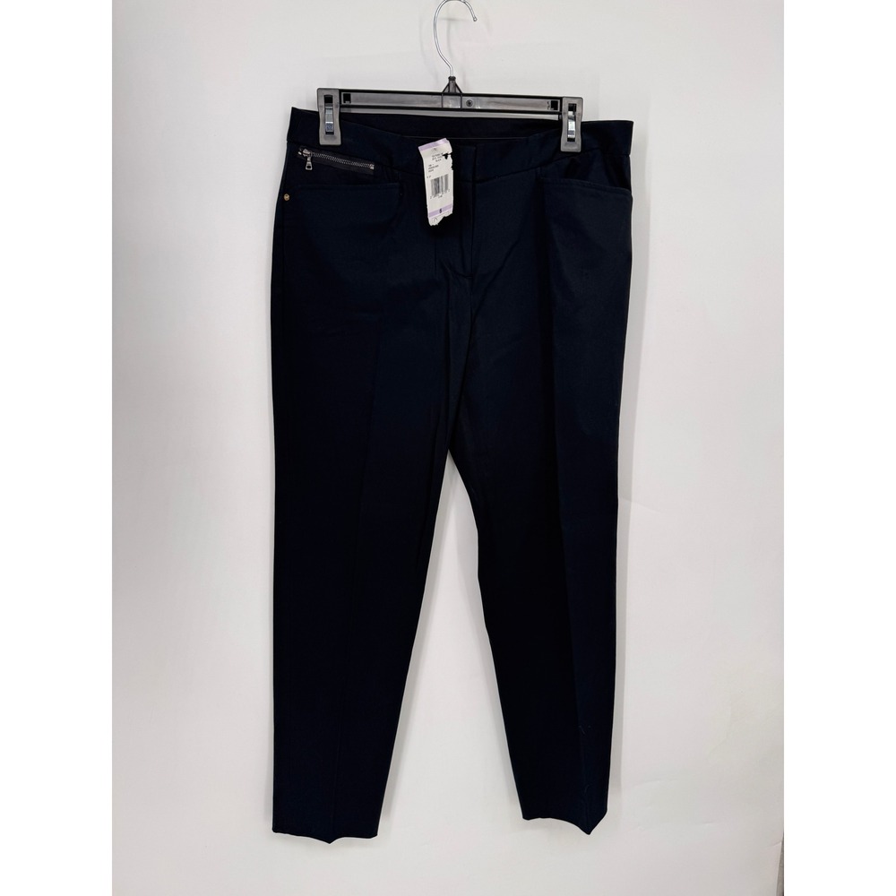 Jones New York Pants Women 6 Black NWT Stretch Tapered Zip Detail Trousers
